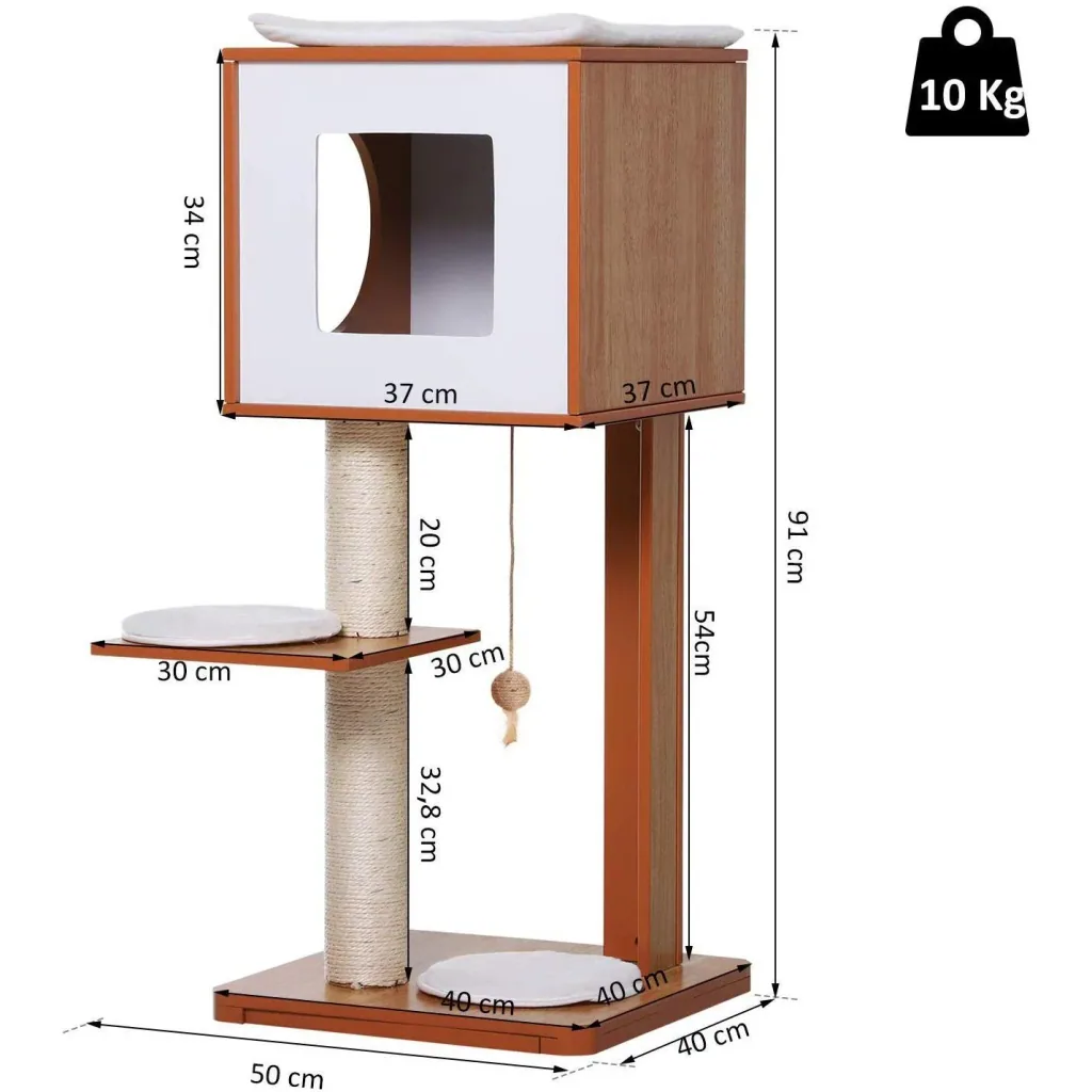 Cat scratching post with 3 levels
