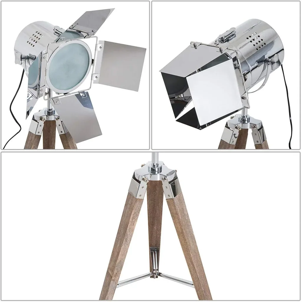 Table lamp silver table lamp tripod retro lamp E14