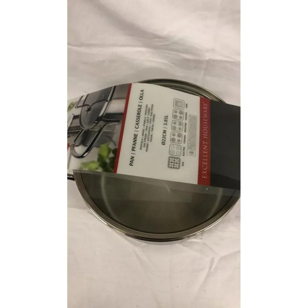 Cooking pot with glass lid - 22 cm diameter