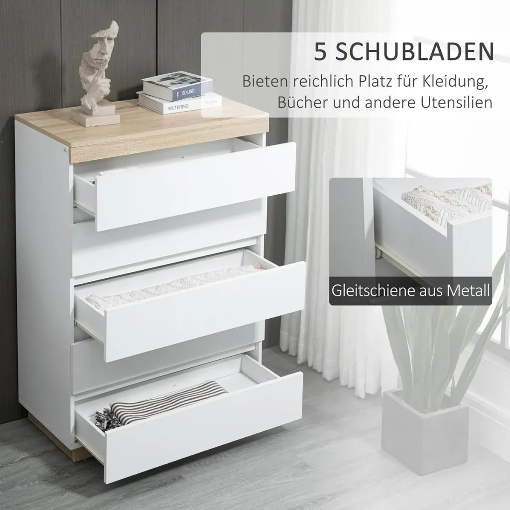 Printer table, printer stand, office cart, rolling cart with drawer + 2 shelves + CPU stand, chipboard, black, 60 x 40 x 68