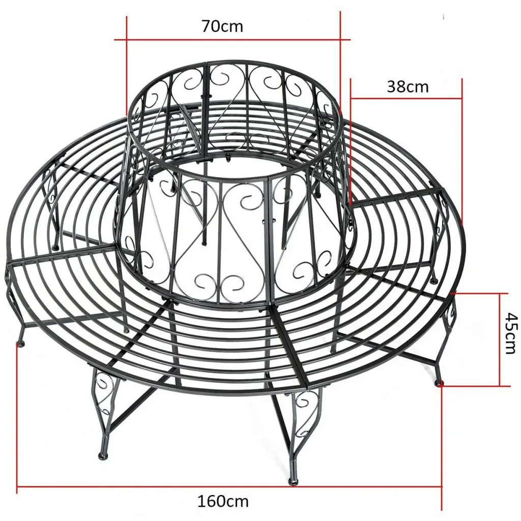 Baumbank Round bank 360° Metal Ø160cm