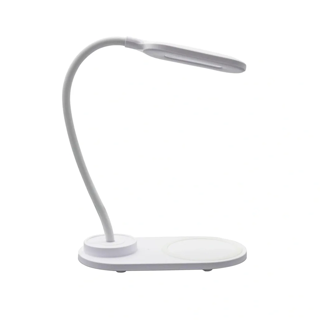 LED desk lamp with QI charging pad 5 watts, light color switchable