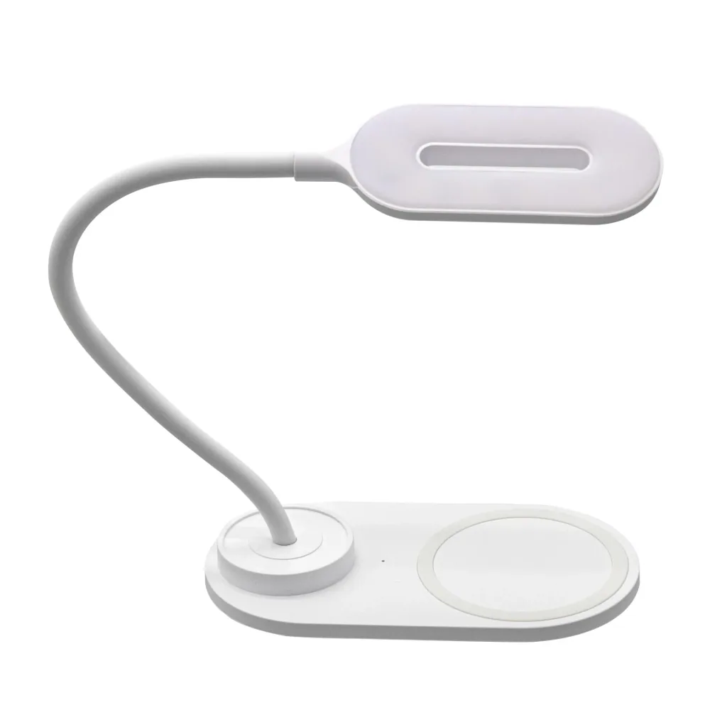 LED desk lamp with QI charging pad 5 watts, light color switchable