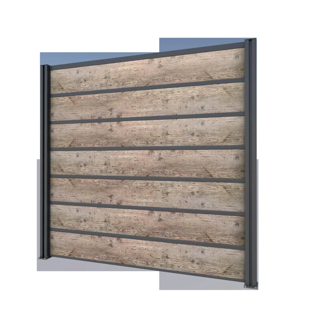 Privacy screen basic element, anthracite, 2.02 x 1.86 m, laminated wood look