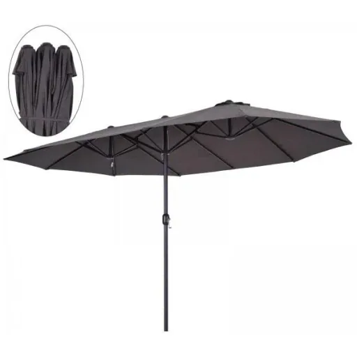 Parasol garden umbrella market umbrella double parasol patio umbrella with hand crank oval