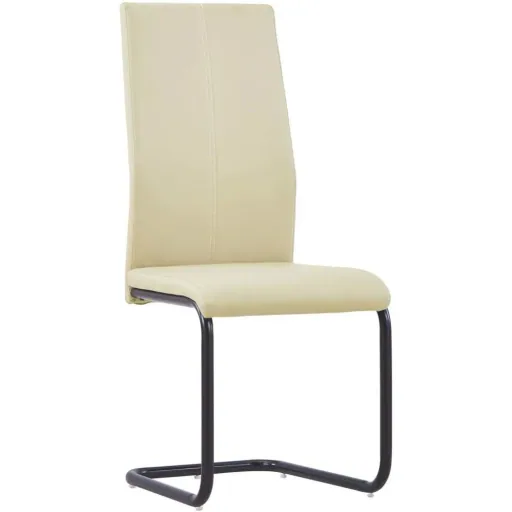 Dining chairs 2-seater faux leather cappuccino