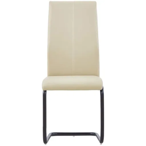 Dining chairs 2-seater faux leather cappuccino