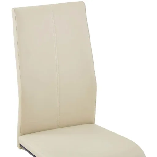 Dining chairs 2-seater faux leather cappuccino