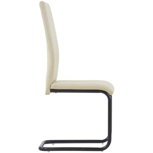 Dining chairs 2-seater faux leather cappuccino