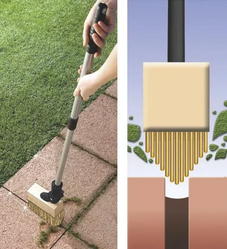 Joint cleaning brush with telescopic handle