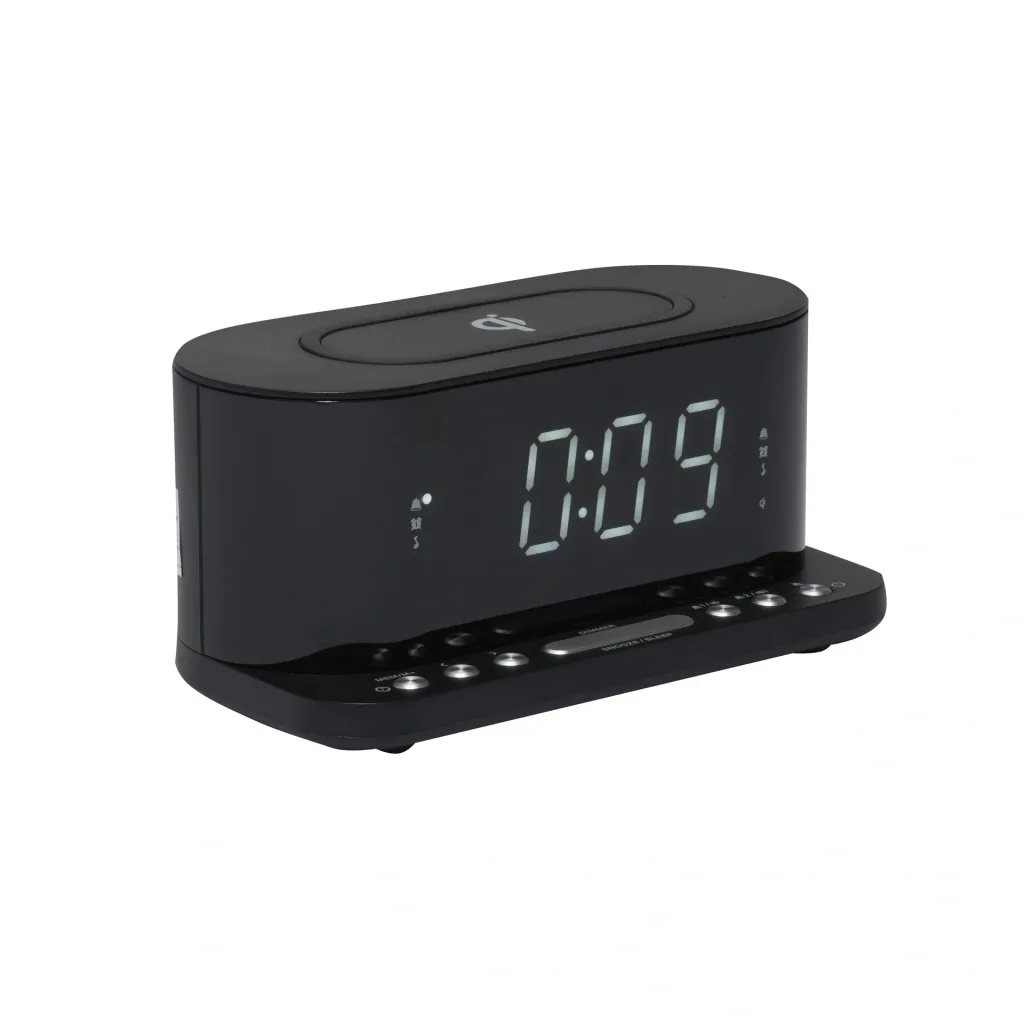 Radio alarm clock CRQ-110 with induction charging surface