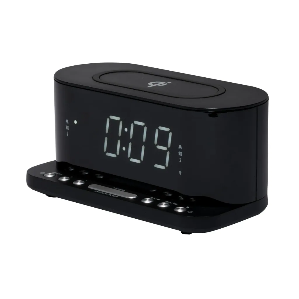 Radio alarm clock CRQ-110 with induction charging surface
