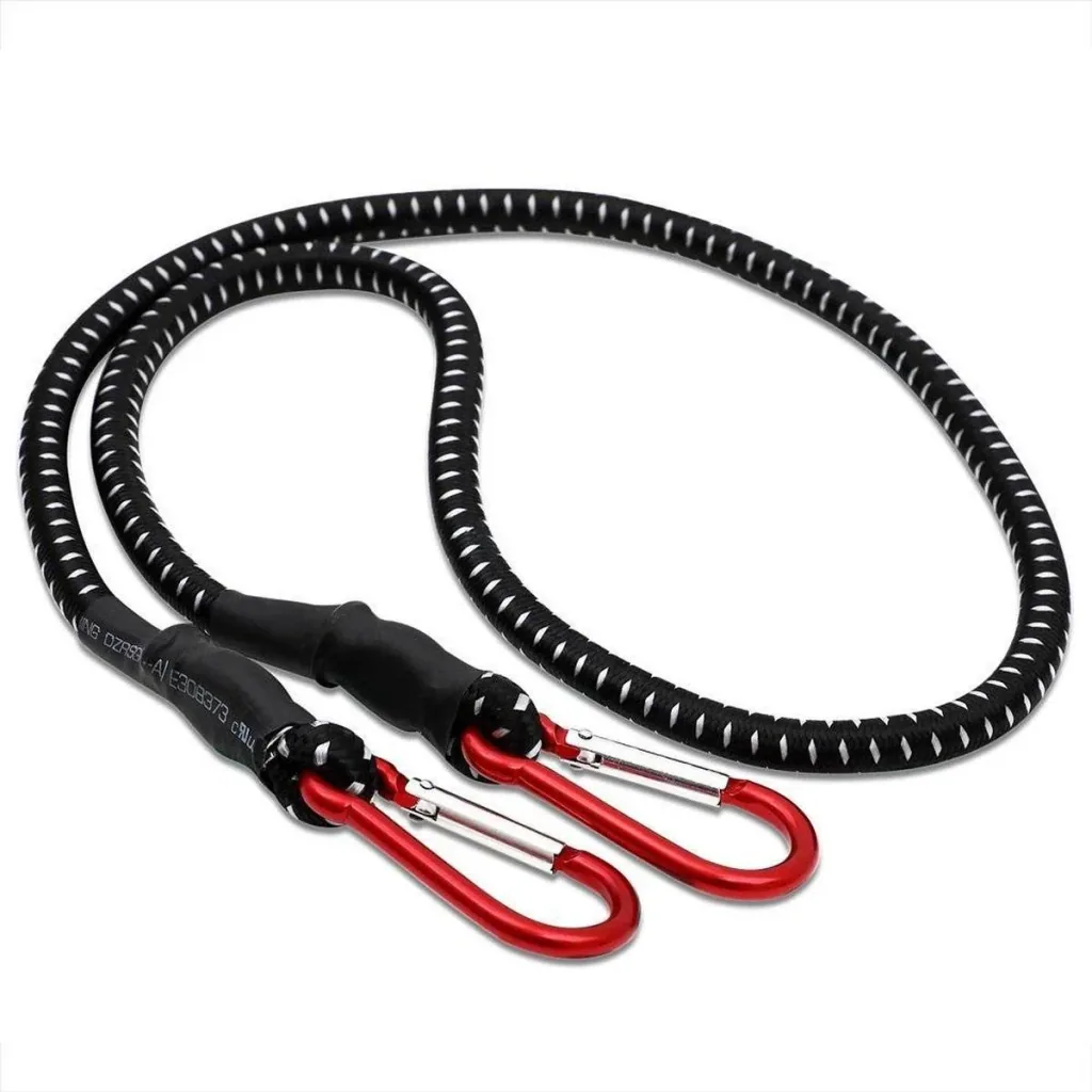 Quick release straps with carabiner 2 pieces - 100 x 1cm black white red