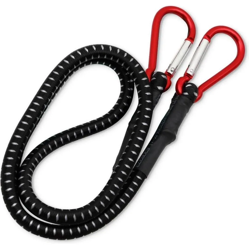 Quick release straps with carabiner 2 pieces - 100 x 1cm black white red