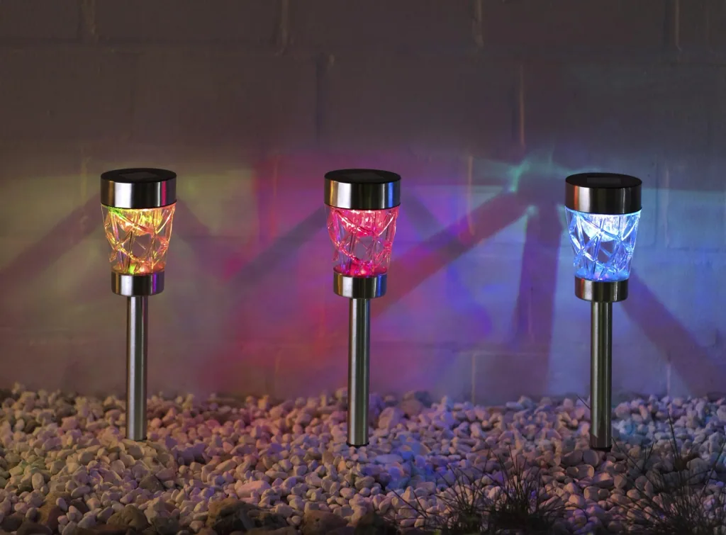 Rotating solar light with color change - set of 3