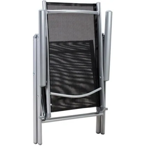 Set of 2 garden chairs with high backrest made of aluminium Bern - silver