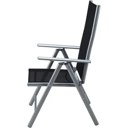Set of 2 garden chairs with high backrest made of aluminium Bern - silver