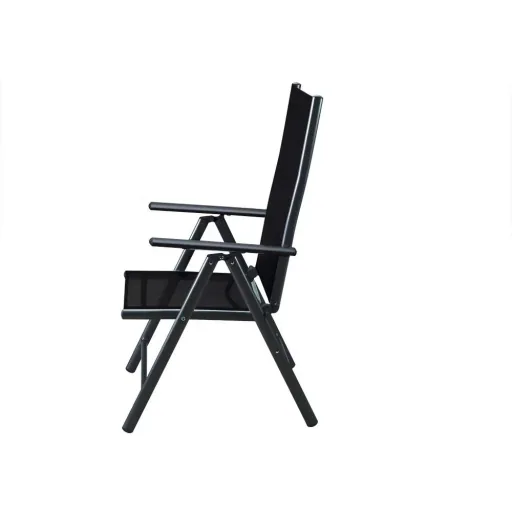 Set of 2 garden chairs with high backrest made of aluminium Bern - silver
