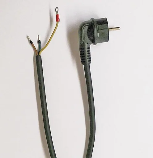Kabel H07RN-F3G 1,5mm², L=3 m, met haakse stekker, geconfectioneerd.