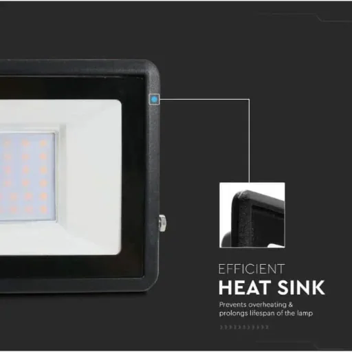 VT-138 LED Floodlight - 30W - 2340 Lm - 4000K - Black