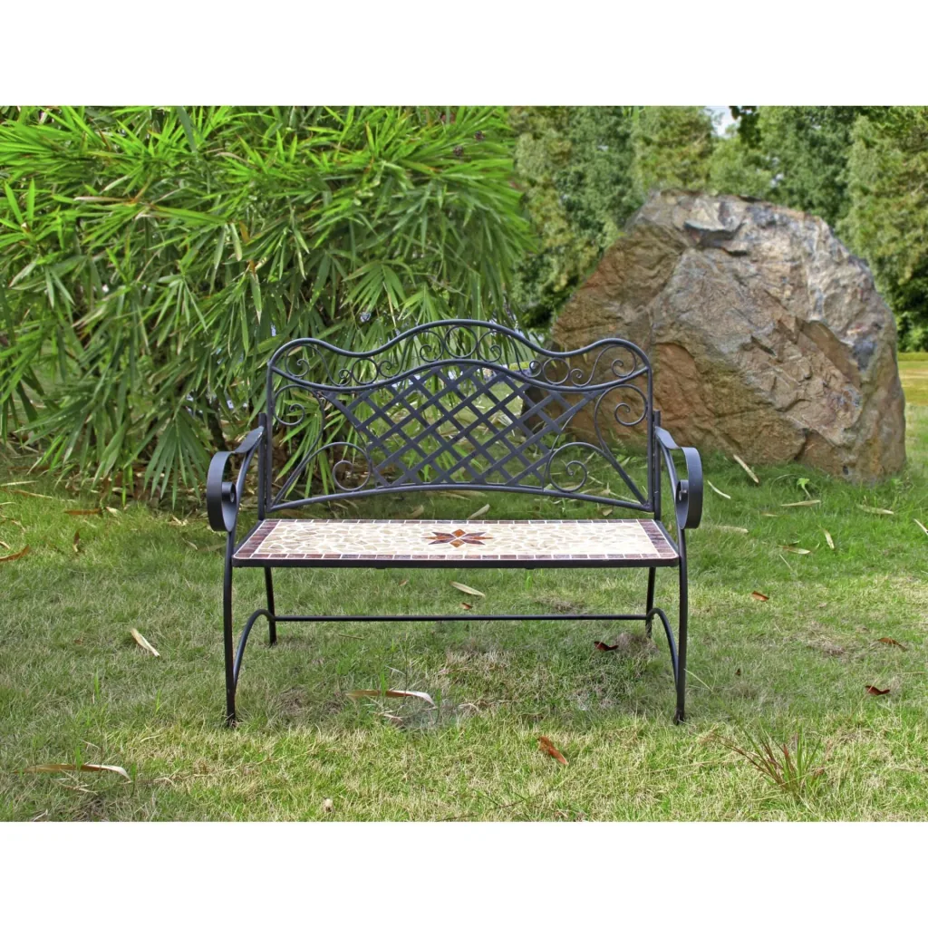 Garden bench mosaic "Amarillo"