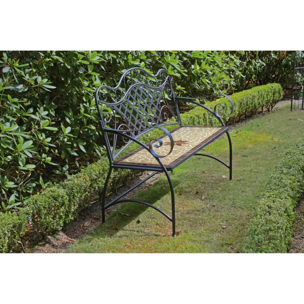Garden bench mosaic "Amarillo"