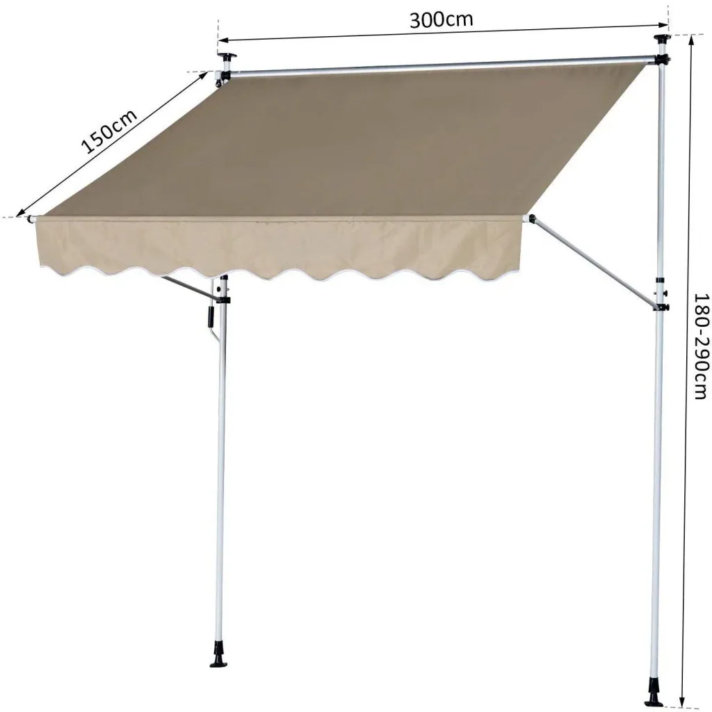 Awning clamp awning beige 300 x 150cm