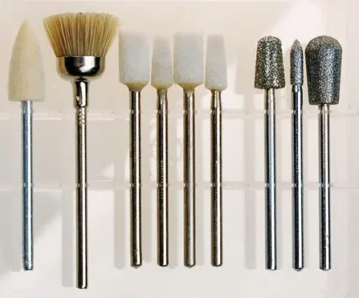 Professional manicure/pedicure set with 9 attachments.