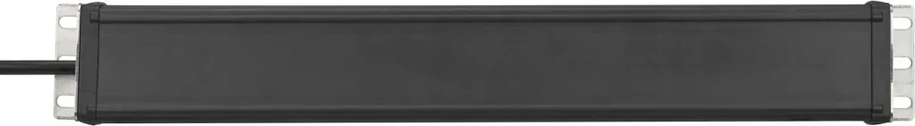 Premium Web Line 4-way power strip, 19" format ideal for server cabinets, ÜSS up to 60,000A, black