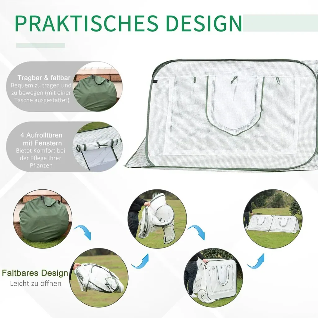 Pop-up greenhouse with carrying bag white