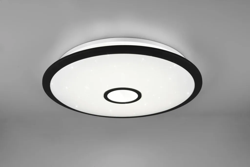 LED ceiling light OKINAWA, 50 W, 5000 lm, dimmable including remote control, color black