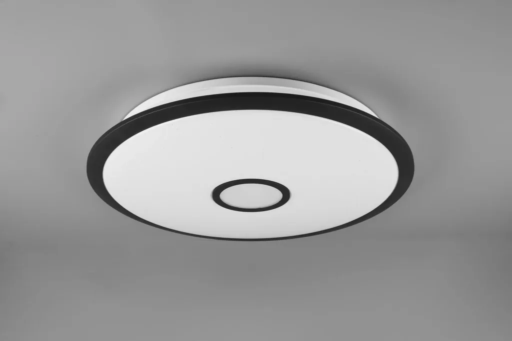 LED ceiling light OKINAWA, 50 W, 5000 lm, dimmable including remote control, color black