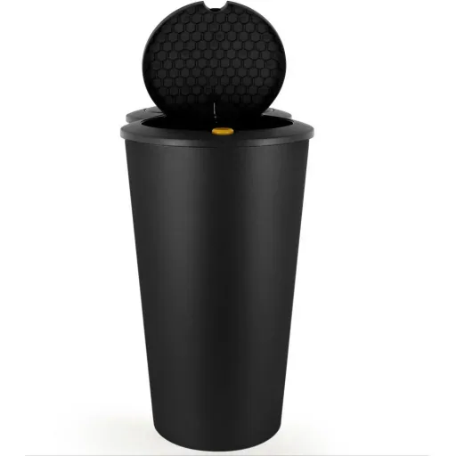 Double bucket for waste separation - black plastic 2x25L