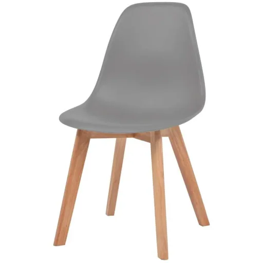 Dining room chairs 4 pieces plastic grey