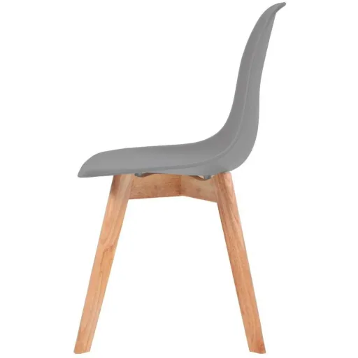 Dining room chairs 4 pieces plastic grey