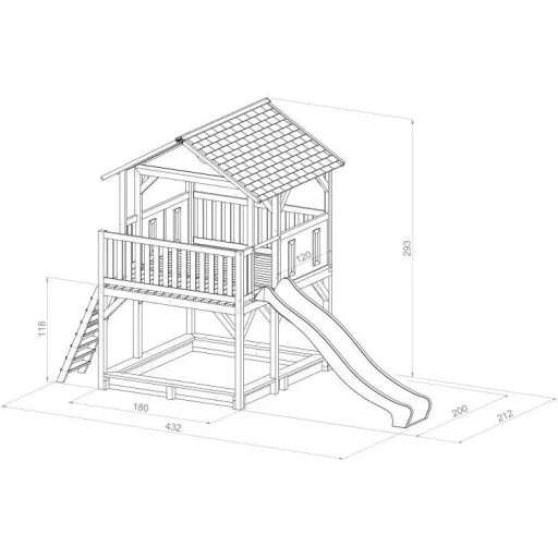 Simba Play Tower Brown/White - Blue Slide