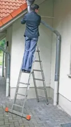 Jointed double ladder aluminum 2 x 6 rung ladder