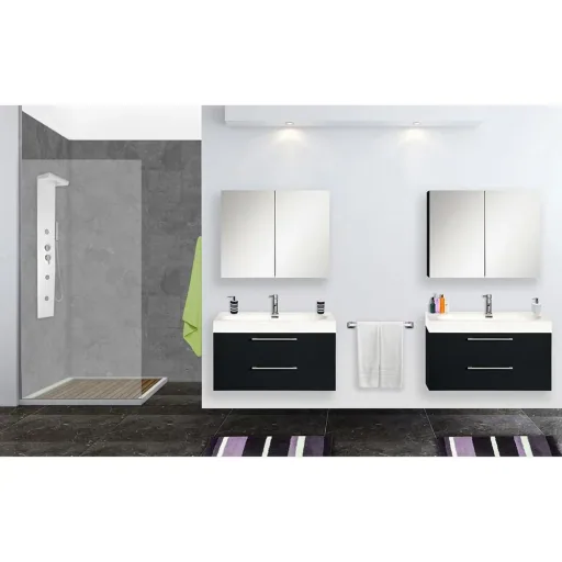 Shallow bathroom furniture 60cm - black