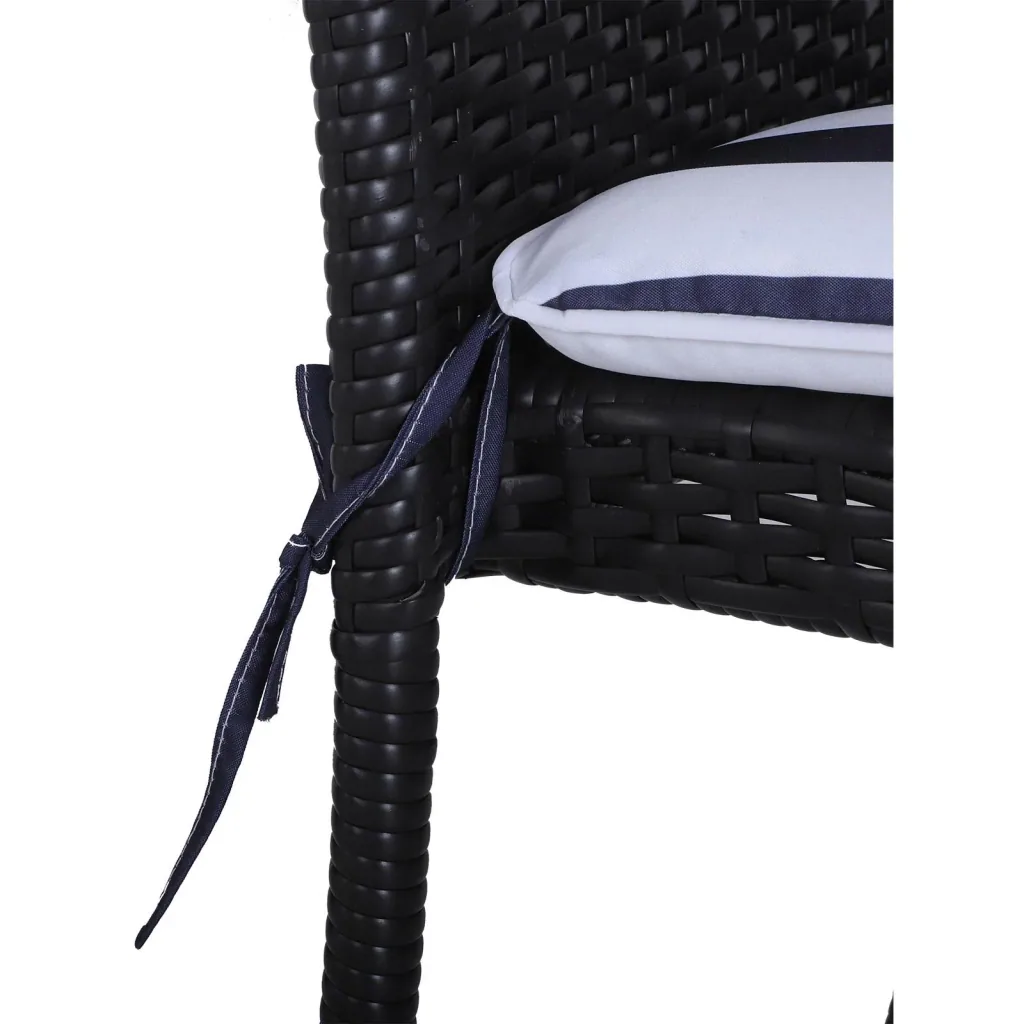 Set of 6 seat cushions, chair cushions, floor cushions, upholstered cushions, seat cover, removable cover, blue + white, 42 x 42 x 5 cm