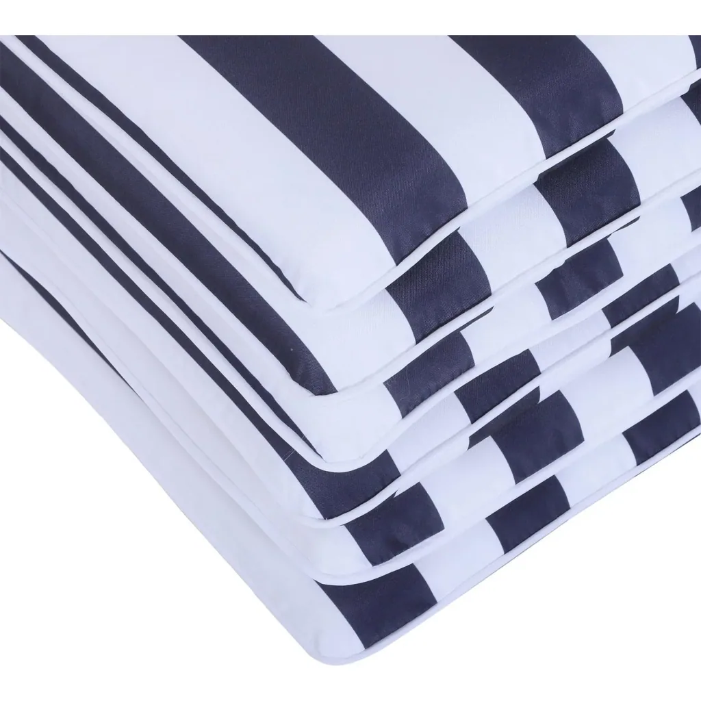 Set of 6 seat cushions, chair cushions, floor cushions, upholstered cushions, seat cover, removable cover, blue + white, 42 x 42 x 5 cm