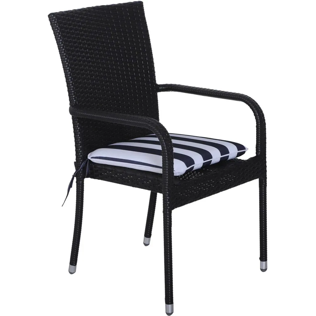 Set of 6 seat cushions, chair cushions, floor cushions, upholstered cushions, seat cover, removable cover, blue + white, 42 x 42 x 5 cm