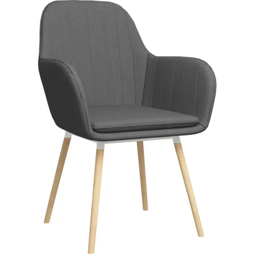 Dining room chairs with armrests 2 pieces fabric dark grey