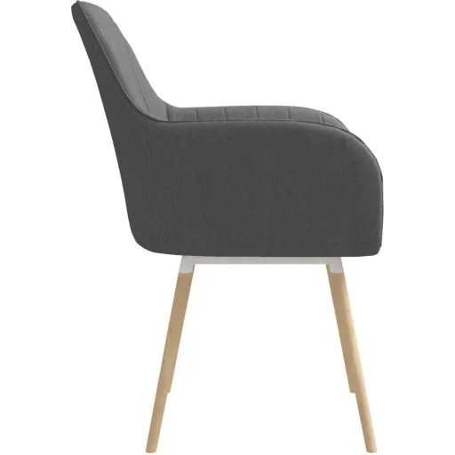 Dining room chairs with armrests 2 pieces fabric dark grey