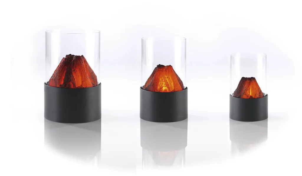 LED light with fireplace effect - set of 3