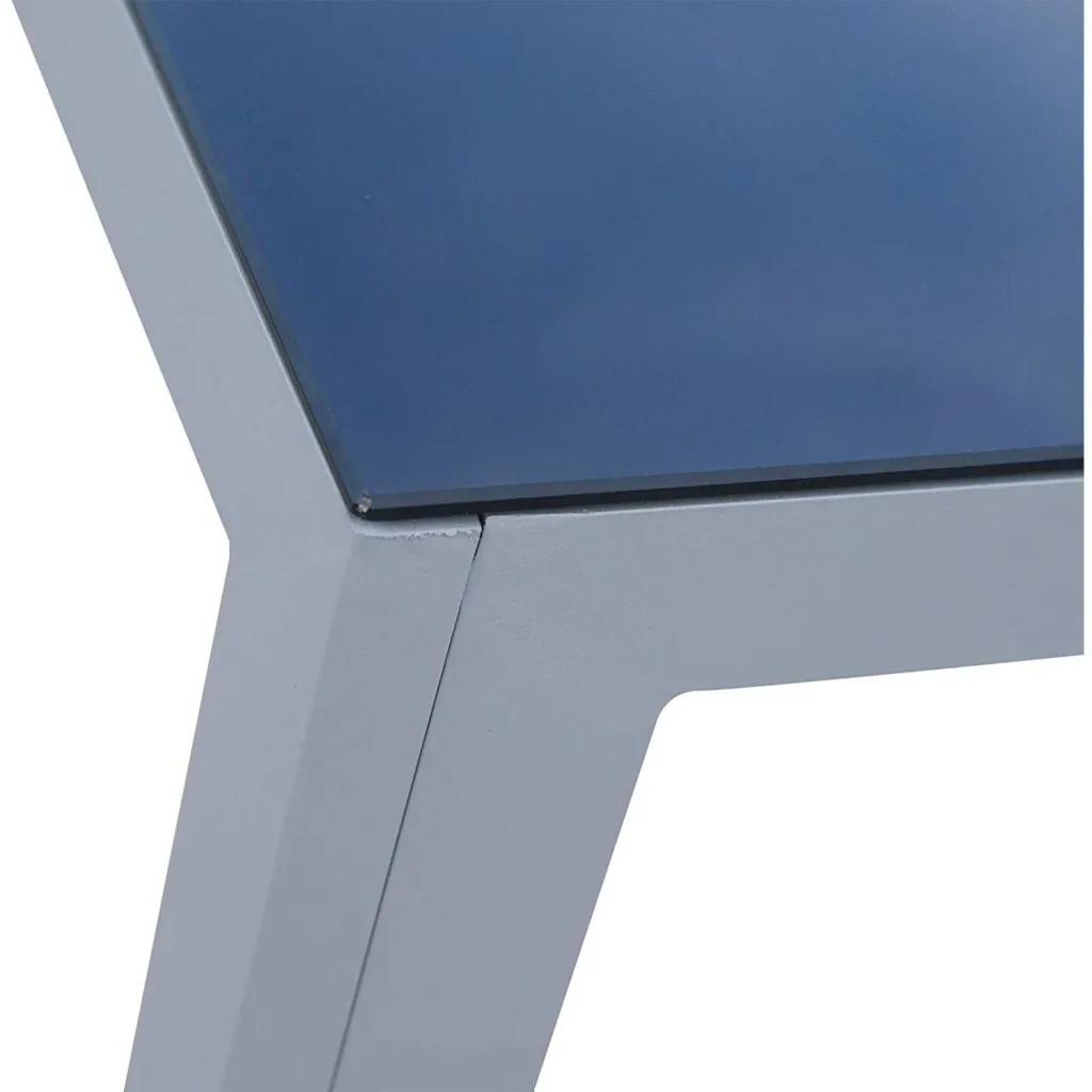 Aluminum garden table dining table with glass top 87x87cm