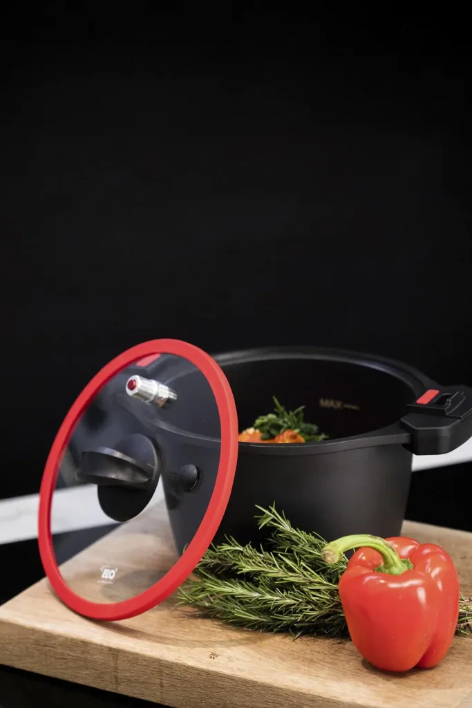 Energy-saving pot 6 liters - cast aluminum cooking pot with pressure equalizing lid for instant opening