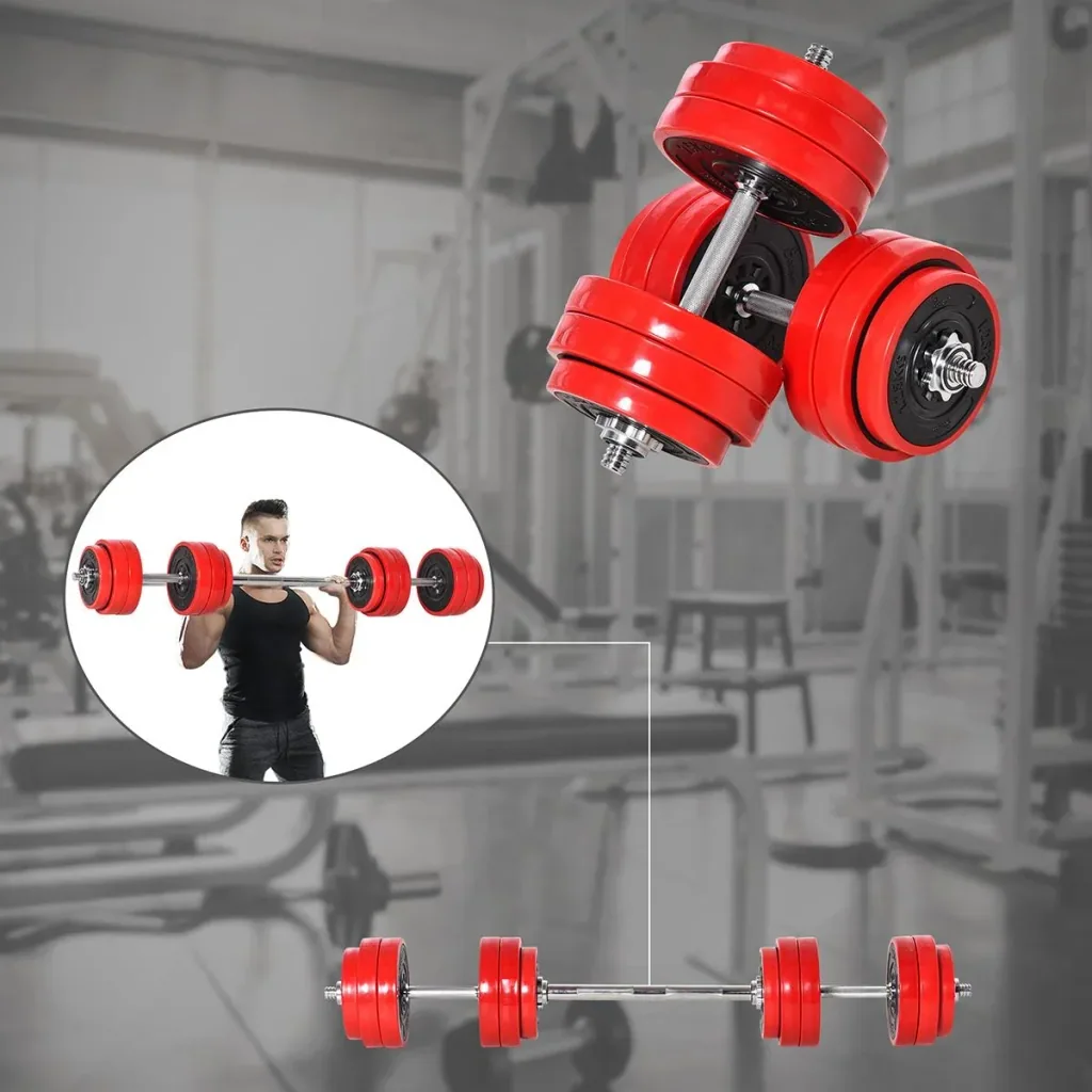 Dumbbell set 20/30KGS 2-IN-1 dumbbells & barbells adjustable weight lifting for home fitness muscle steel PP plastic ice