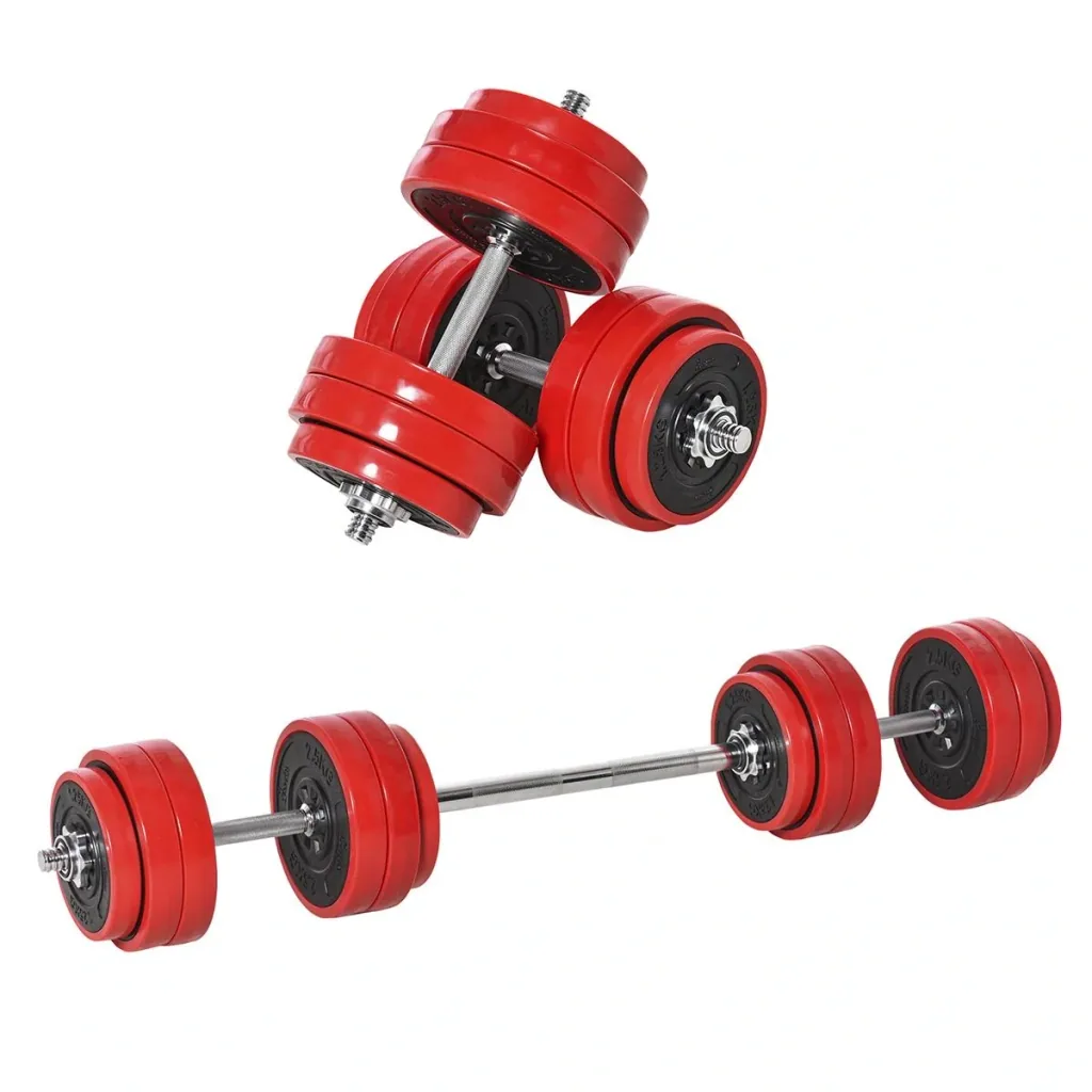 Dumbbell set 20/30KGS 2-IN-1 dumbbells & barbells adjustable weight lifting for home fitness muscle steel PP plastic ice