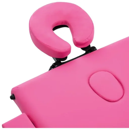Foldable massage table 3 zones wood pink