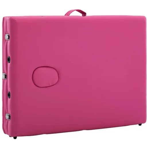 Foldable massage table 3 zones wood pink